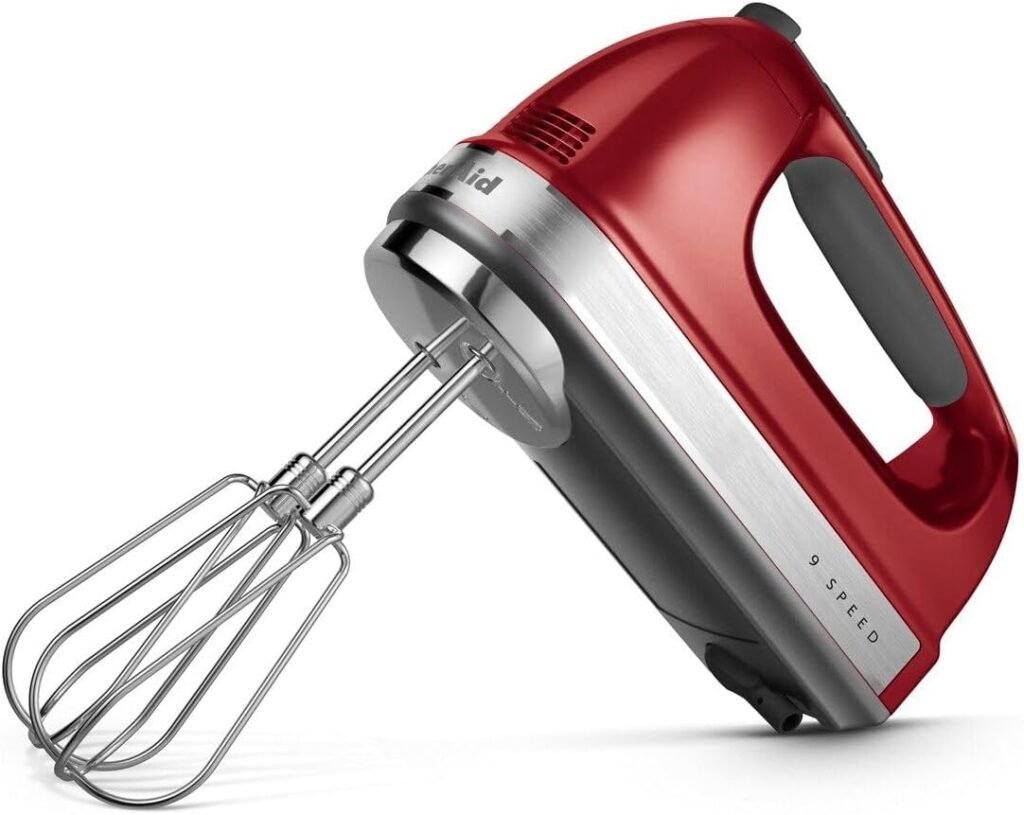 KitchenAid 9-Speed Digital Hand Mixer with Turbo Beater II Accessories and Pro Whisk - Contour Silver