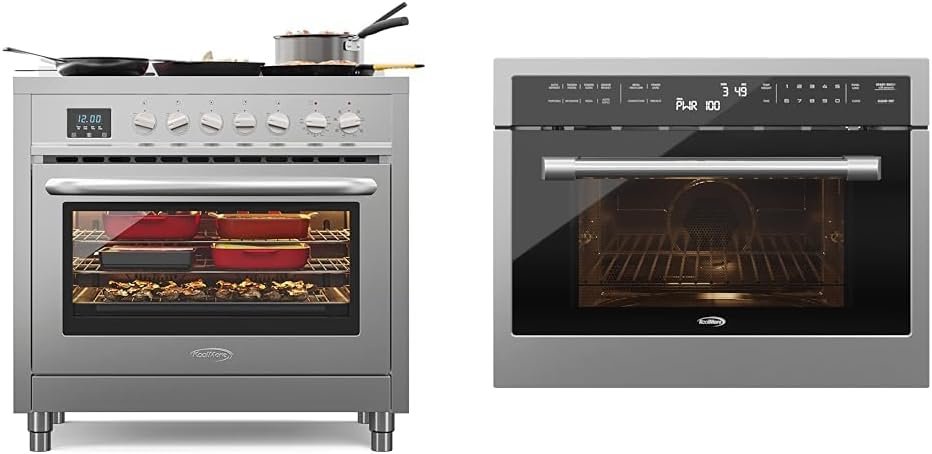 KoolMore 36 Inch All-Electric Range Oven with Ceramic Cooktop Burners, Stainless Steel Kitchen Stove with Large Capacity Convection Cooking, 4.3 cu. ft. (KM-FR36EE-SS)