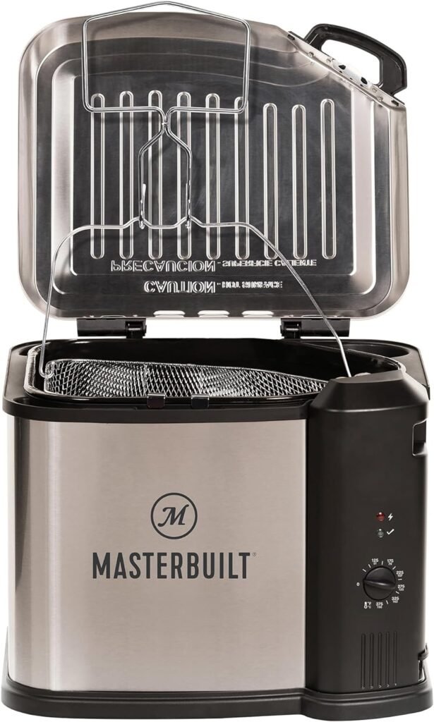 Masterbuilt MB20012420 10 Liter XL Electric Fryer, Boiler, and Steamer, Silver