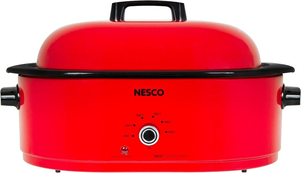 NESCO 18 Quart Roaster Slow Cooker - Red