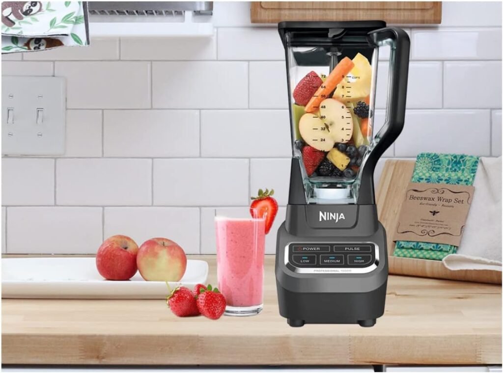 Ninja BL610 Professional 72 Oz Countertop Blender with 1000-Watt Base and Total Crushing Technology for Smoothies, Ice and Frozen Fruit, Black, 9.5 in L x 7.5 in W x 17 in H