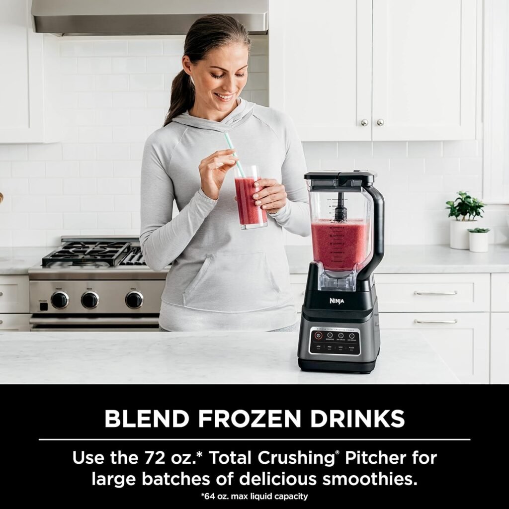 Ninja BN701 Professional Plus Blender, 1400 Peak Watts, 3 Functions for Smoothies, Frozen Drinks  Ice Cream with Auto IQ, 72-oz.* Total Crushing Pitcher  Lid, Dark Grey