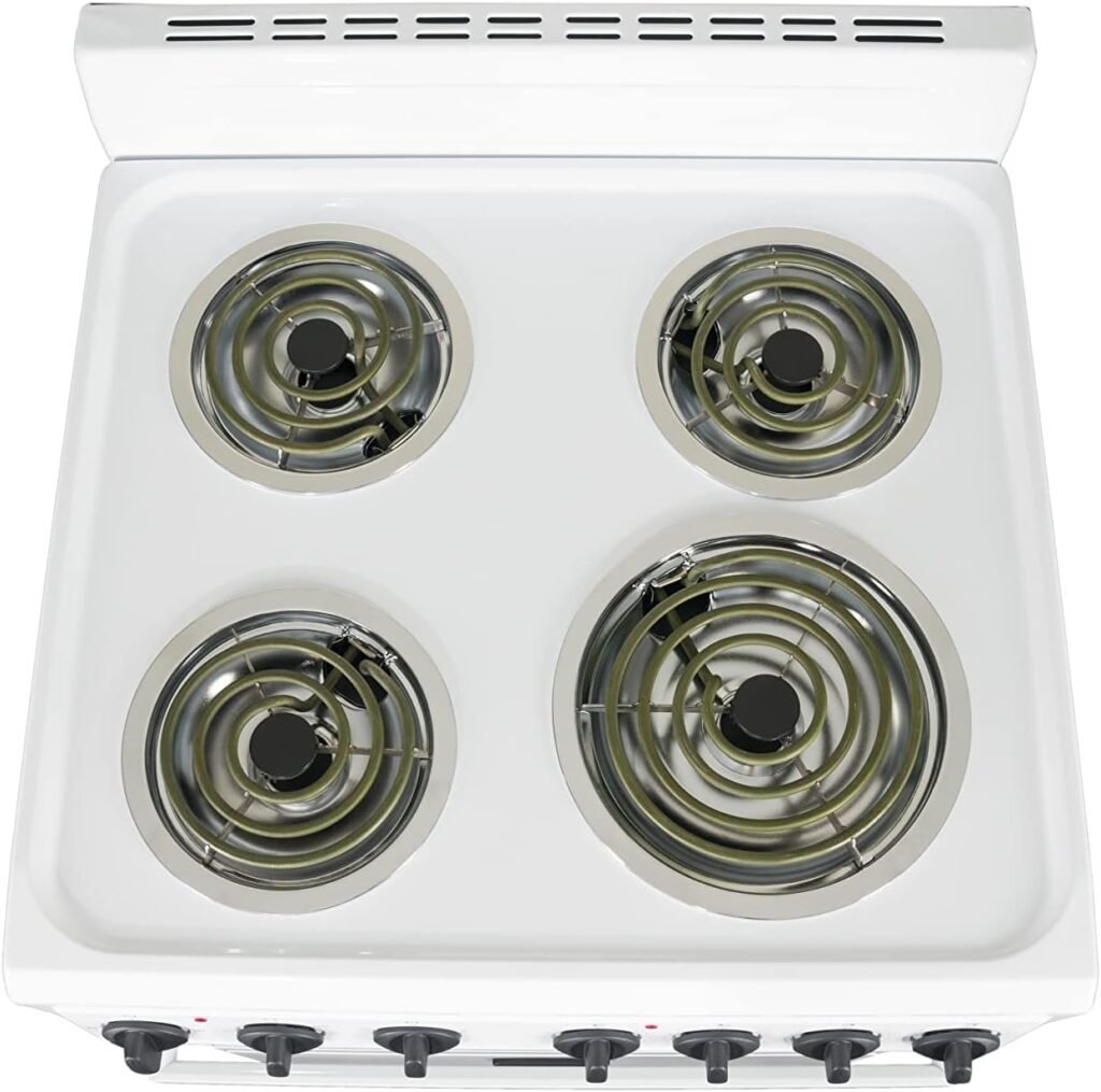 Premium Levella 20 Electric Range with 4 Coil Burners and 2.2 Cu. Ft. Oven Capacity in White