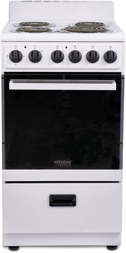 Premium Levella 20 Electric Range with 4 Coil Burners and 2.2 Cu. Ft. Oven Capacity in White