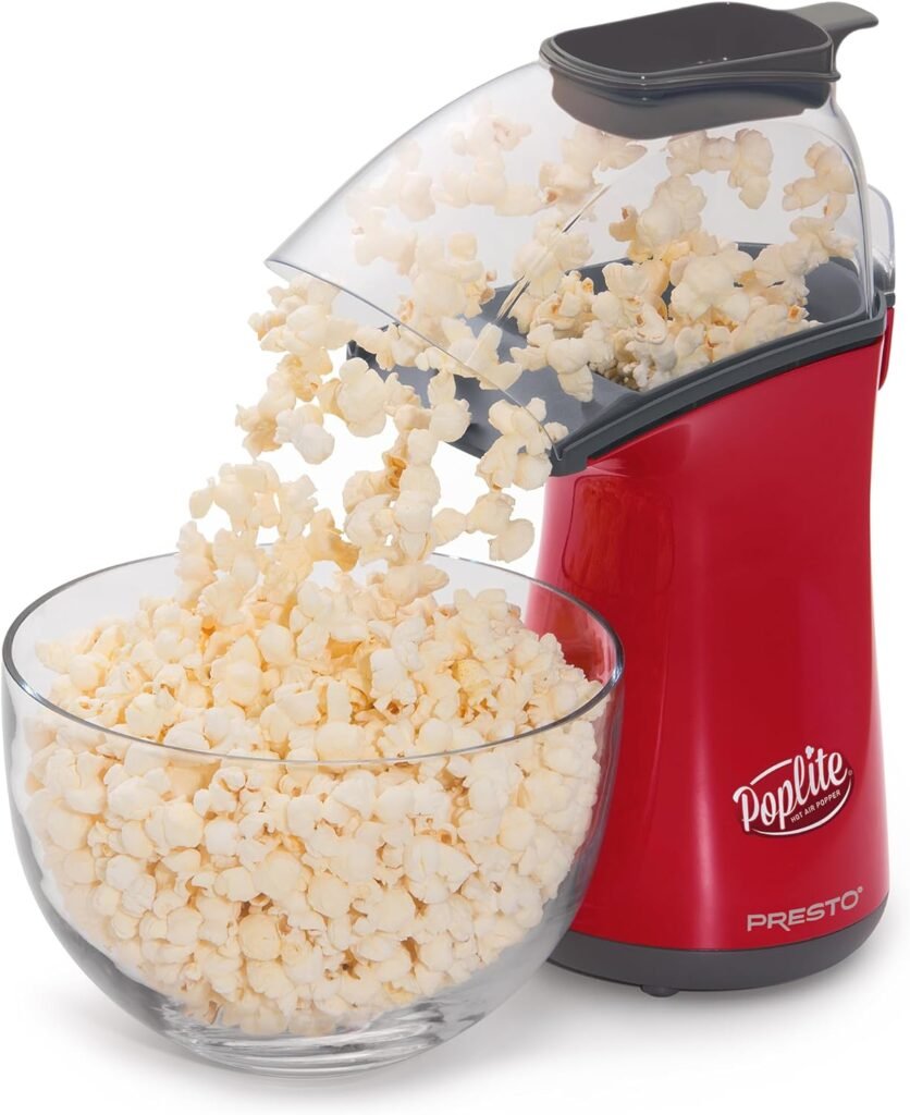 Presto Poplite Hot Air Popcorn Popper, 18 Cups, Red