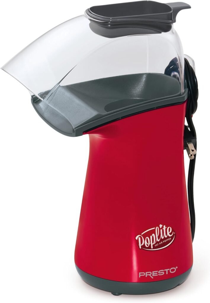 Presto Poplite Hot Air Popcorn Popper, 18 Cups, Red