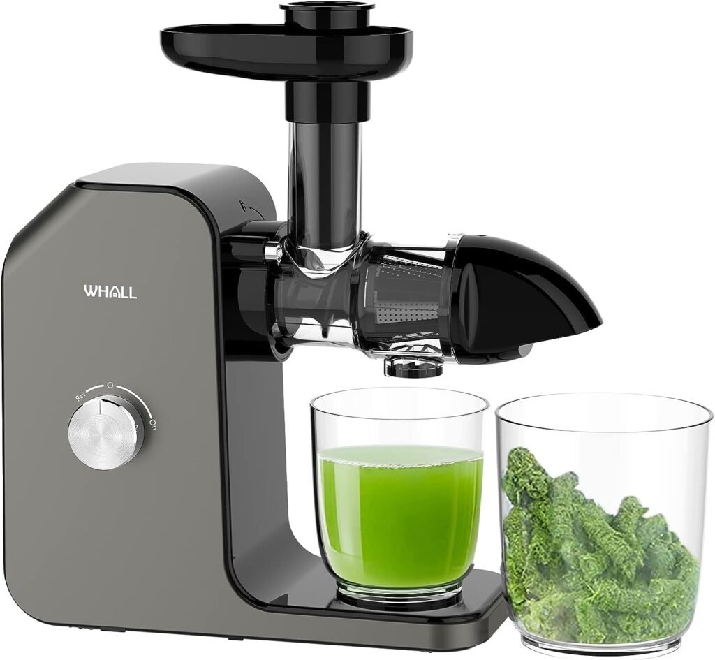 Slow Juicer, Masticating Juicer, Celery Juicer Machines, Cold Press Juicer Machines Vegetable and Fruit, Juicers with Quiet Motor  Reverse Function, Easy to Clean with Brush,Grey, ZM1512