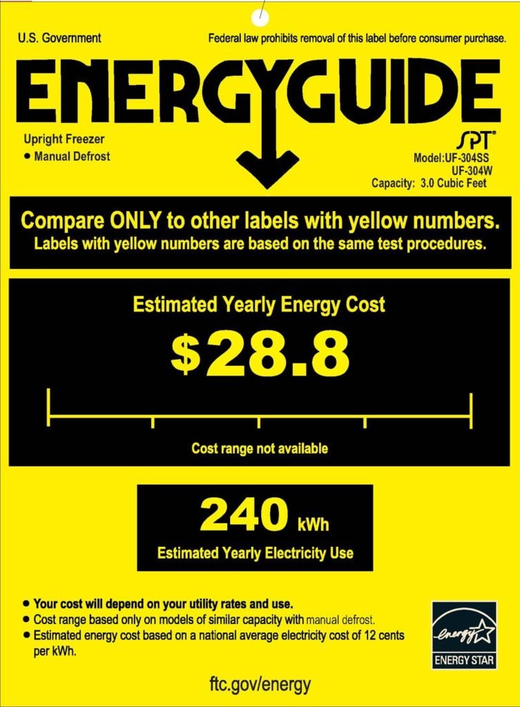 SPT UF-304W: 3.0 cu.ft. Upright Freezer in White - ENERGY STAR