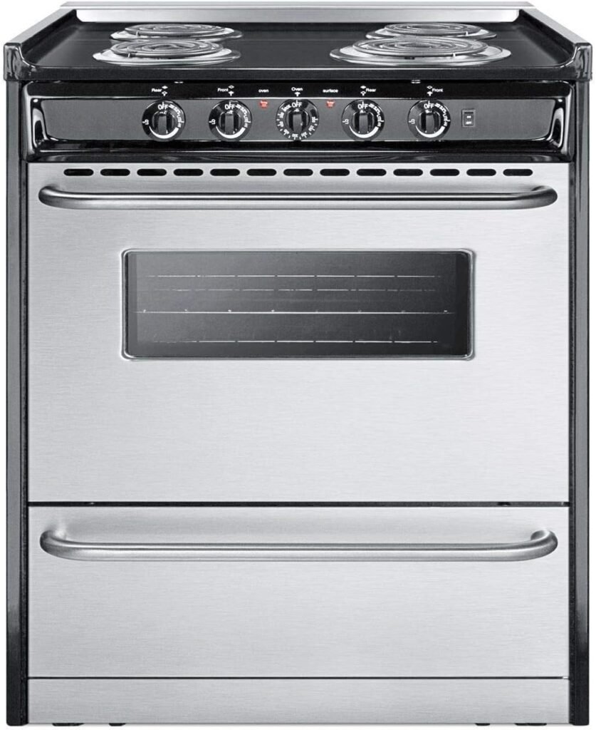 Summit TEM210BRWY Kitchen Cooking Range, Stainless Steel