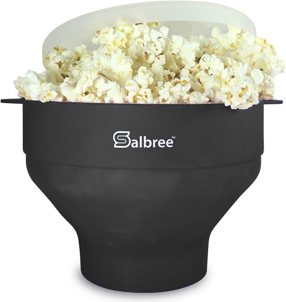 The Original Salbree Microwave Popcorn Popper, Silicone Popcorn Maker, Collapsible Microwavable Bowl - Hot Air Popper - No Oil Required - The Most Colors Available (Red)