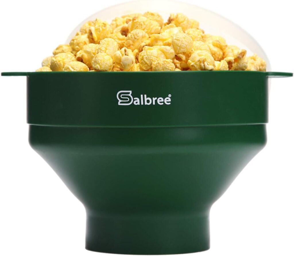 The Original Salbree Microwave Popcorn Popper, Silicone Popcorn Maker, Collapsible Microwavable Bowl - Hot Air Popper - No Oil Required - The Most Colors Available (Red)