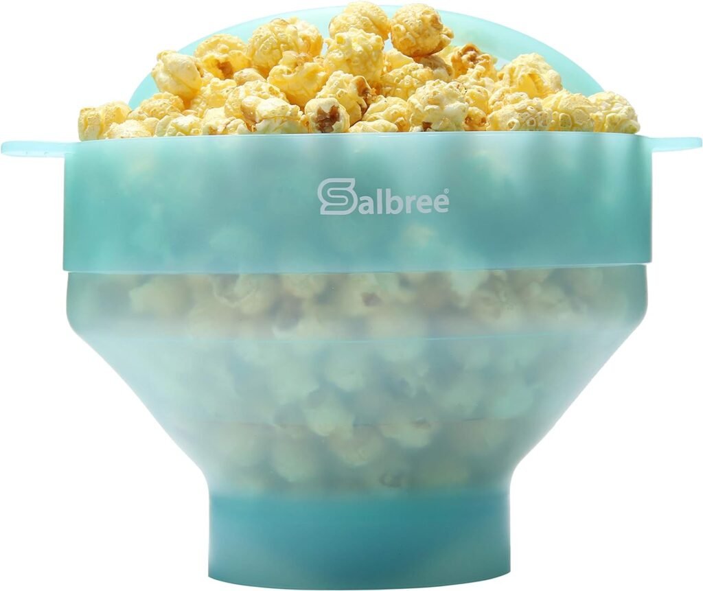 The Original Salbree Microwave Popcorn Popper, Silicone Popcorn Maker, Collapsible Microwavable Bowl - Hot Air Popper - No Oil Required - The Most Colors Available (Red)