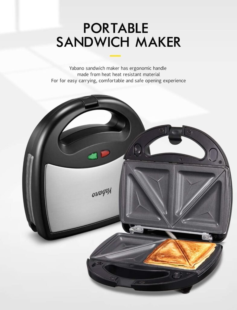 Yabano Sandwich Maker, 3 in 1 Waffle Maker, Toaster and Electric Panini Press Grill with Non-stick Coating Plate, Easy to Clean, Heating Up Fast