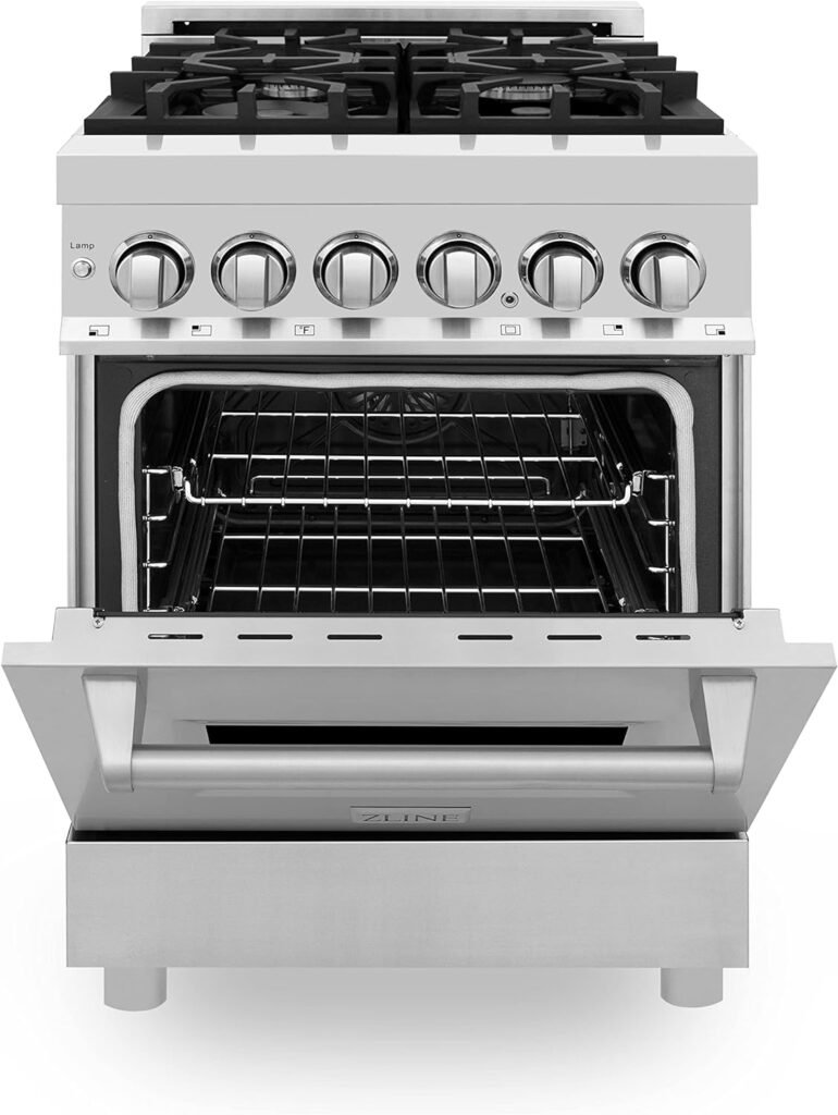 ZLINE 24 2.8 cu. ft. Dual Fuel Range with Gas Stove and Electric Oven with Color Options (RA24) (Stainless Steel)