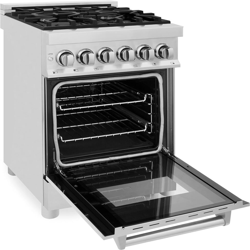 ZLINE 24 2.8 cu. ft. Dual Fuel Range with Gas Stove and Electric Oven with Color Options (RA24) (Stainless Steel)