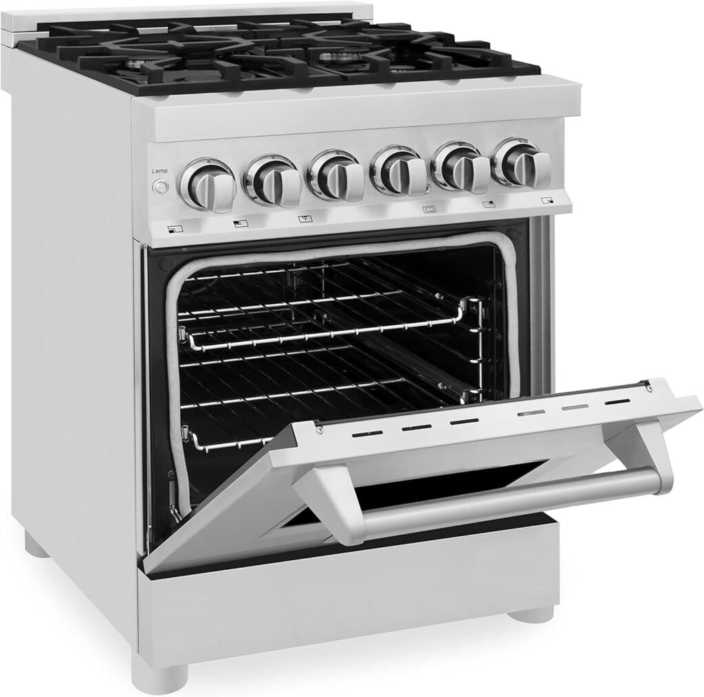 ZLINE 24 2.8 cu. ft. Dual Fuel Range with Gas Stove and Electric Oven with Color Options (RA24) (Stainless Steel)