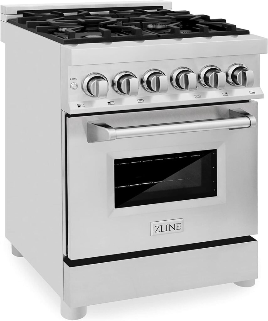 ZLINE 24 2.8 cu. ft. Dual Fuel Range with Gas Stove and Electric Oven with Color Options (RA24) (Stainless Steel)