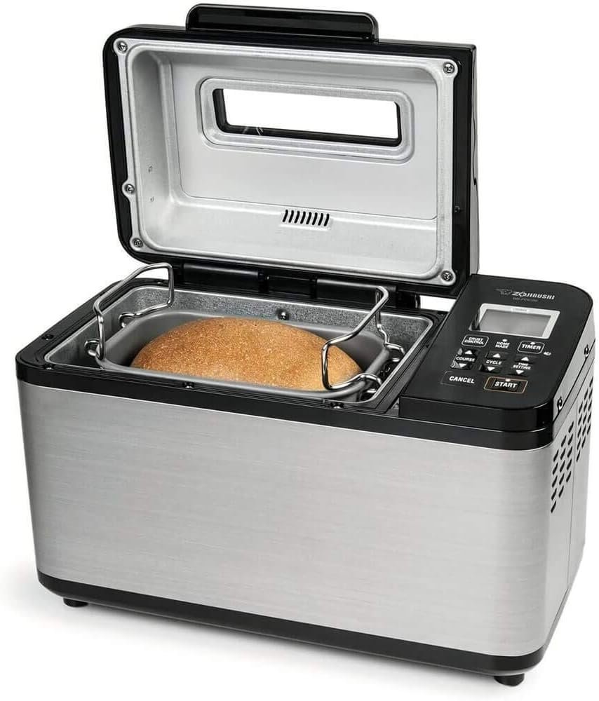 Zojirushi BB-PDC20BA Home Bakery Virtuoso Plus Breadmaker, 2 lb. loaf of bread, Stainless Steel/Black