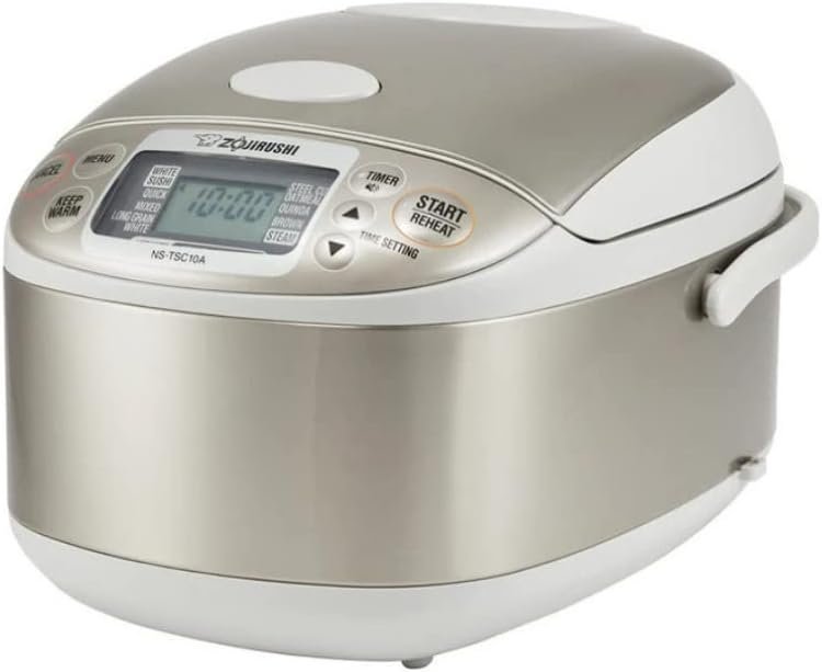 Zojirushi NS-TSC10 5-1/2-Cup (Uncooked) Micom Rice Cooker and Warmer, 1.0-Liter, Stainless Brown