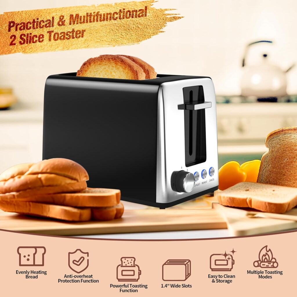 2 Slice Toaster - Perfectly Toasted Bread Every Time