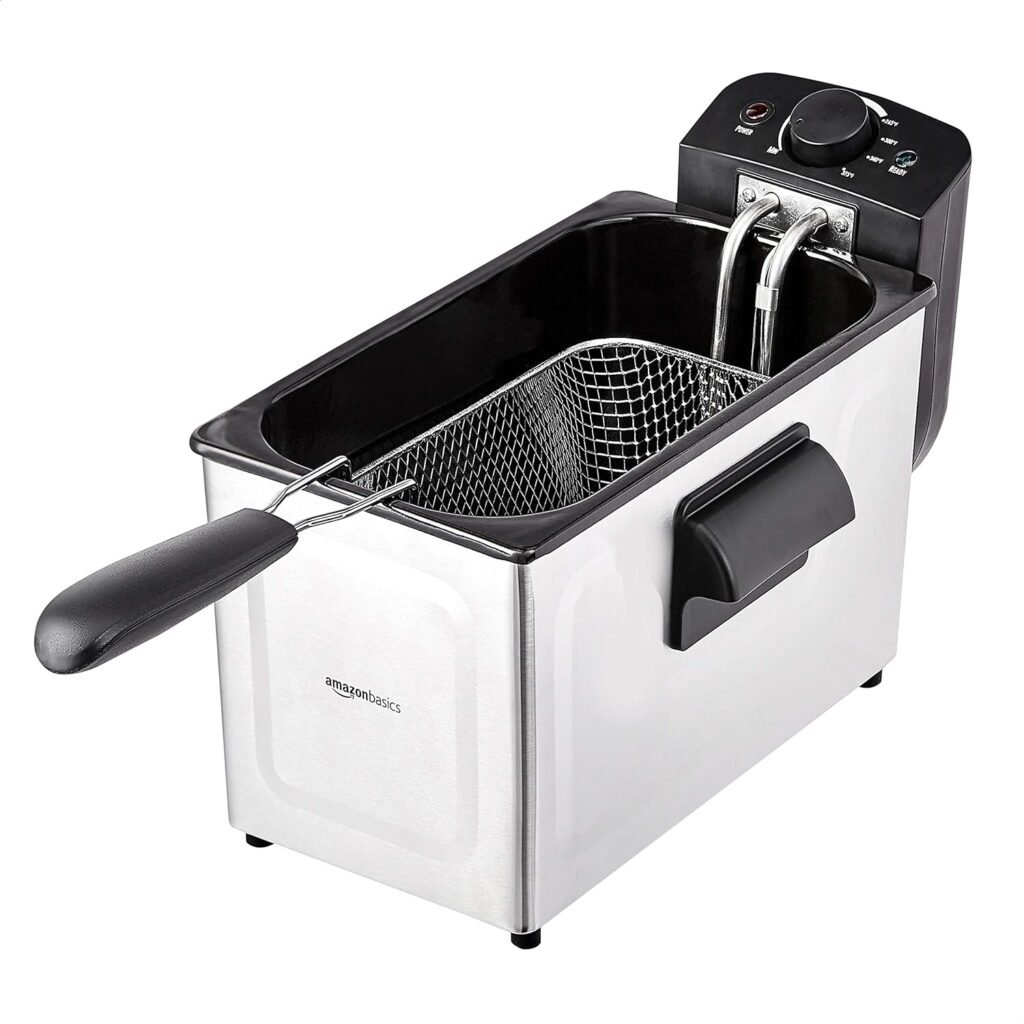 Amazon Basics 3 Liter Electric Deep Fryer, Stainless Steel