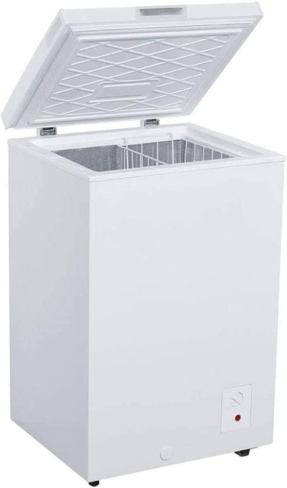 Avanti CF350M0W Slim 20x22x34 Inch 3.5 Cubic Foot Capacity Stand Alone Upright Ice Chest Deep Freezer with Defrost and Removable Storage Basket, White