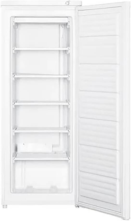 Avanti VF58B0W 22 Upright Freezer with 5.8 cu. ft. Capacity Manual Defrost 5 Fixed Metal Shelves and Adjustable Temperature Control in White