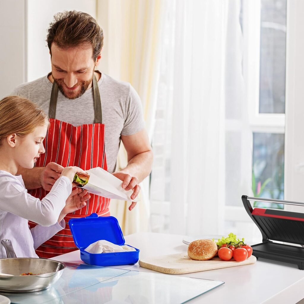 Chef Buddy Gourmet (Red) Panini Press – Sandwich Maker with Nonstick Plates – Indoor Countertop Cooking Burgers, Steak, Grilled Cheese, 9.5 x 10.5 x 3