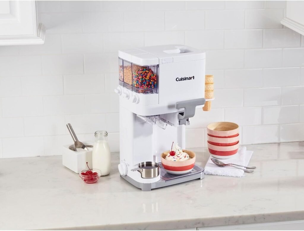 Cuisinart Soft Serve Ice Cream Machine- Mix It In Ice Cream Maker for Frozen Yogurt, Sorbet, Gelato, Drinks 1.5 Quart, White, ICE-48