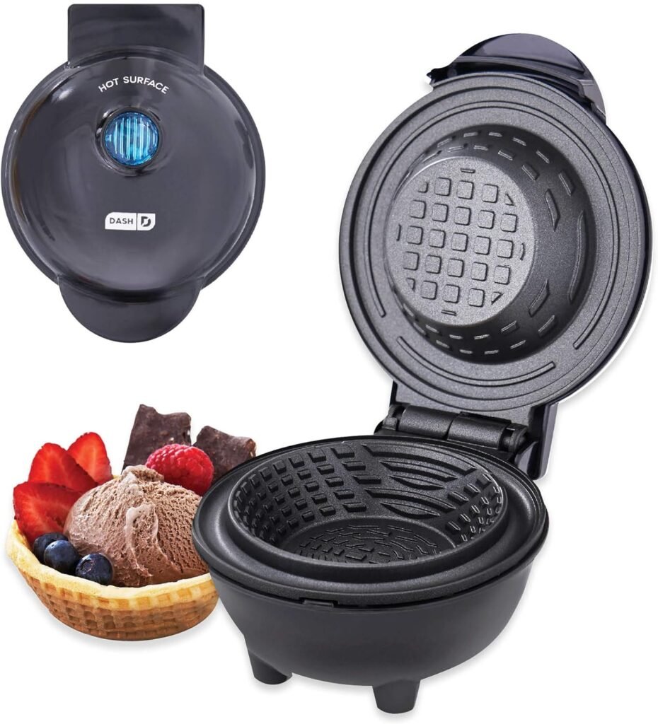 DASH Mini Waffle Bowl Maker for Breakfast, Burrito Bowls, Ice Cream and Other Sweet Desserts, Recipe Guide Included - Aqua