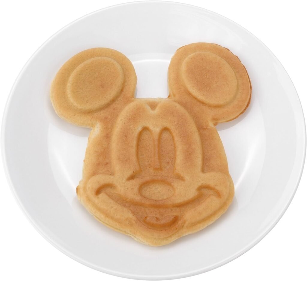 Disney Mickey Mouse Waffle Maker by Select Brands - Premium Mickey Mouse Waffle Iron - Disney Waffle Maker for Kitchen Appliances - Perfect Gifts for Disney Lovers - 7 Waffles, Red