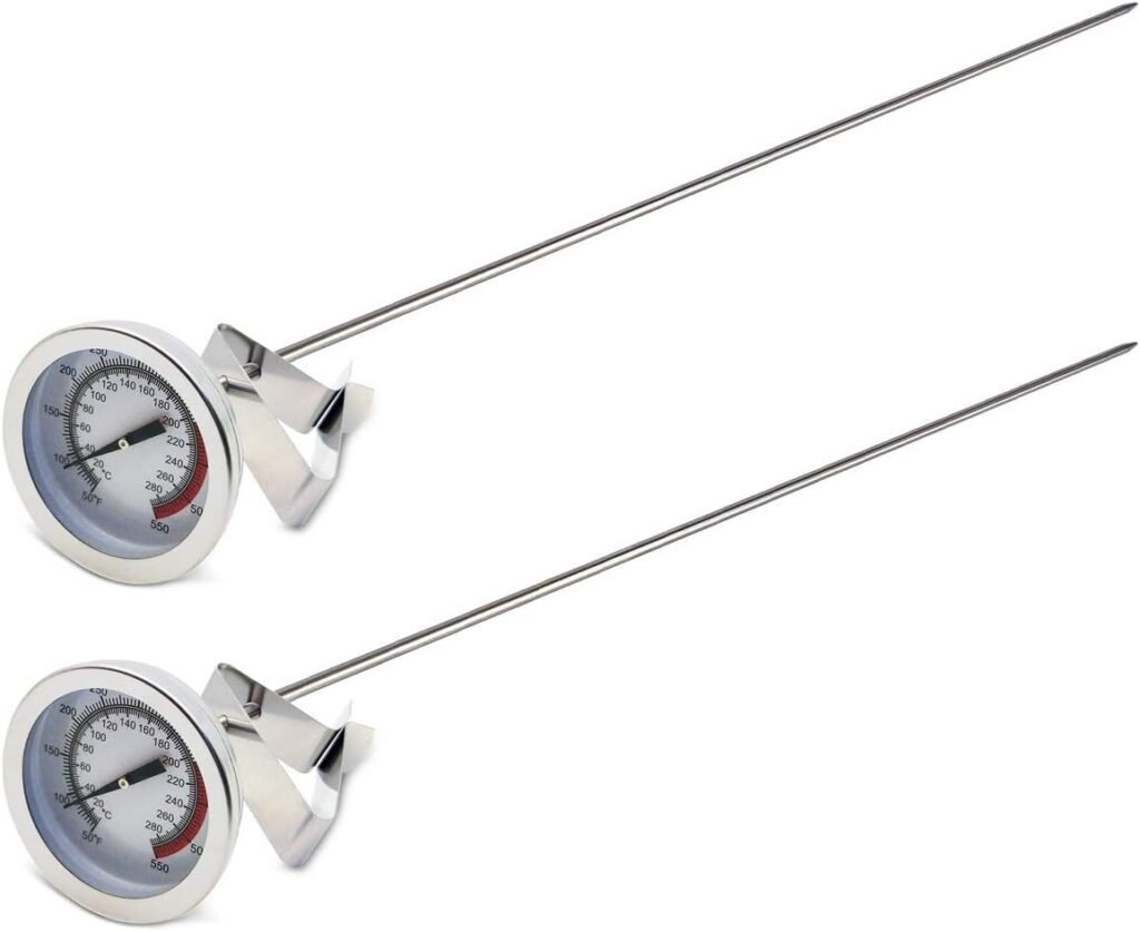 Efeng Candy Thermometer with Pot Clip  15 Probe - Deep Fry Oil Thermometer for Frying - Meat Thermometer for Cooking,Candy Making,Hot Oil Deep Fryer Thermometer