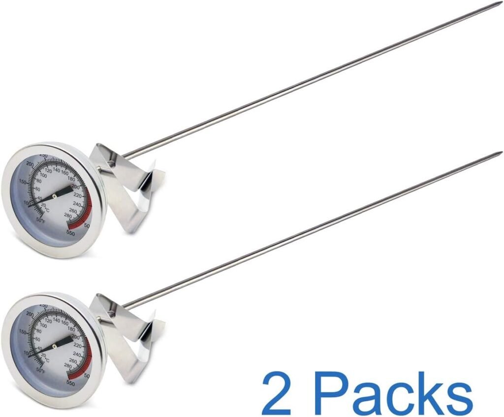 Efeng Candy Thermometer with Pot Clip  15 Probe - Deep Fry Oil Thermometer for Frying - Meat Thermometer for Cooking,Candy Making,Hot Oil Deep Fryer Thermometer