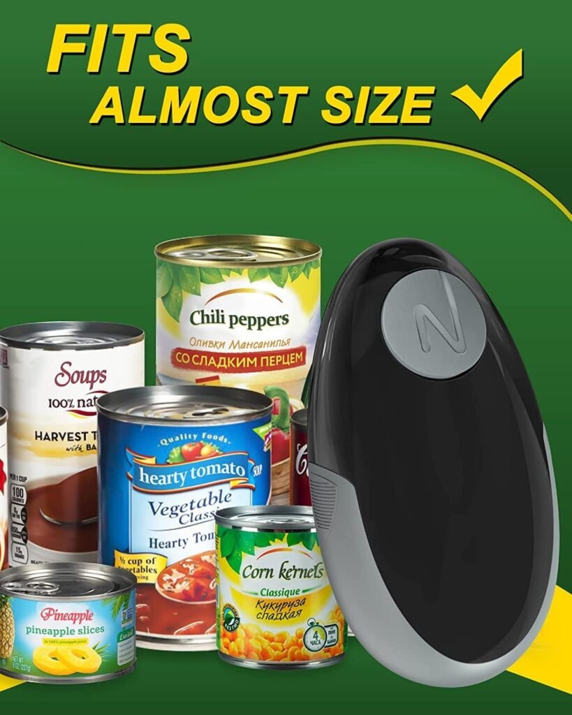 Electric Can Opener with Smooth Edge - Food-Safe, Battery Operated, One-Touch for Kitchen Cans - Good for Seniors with Arthritis, Best Gift for Women