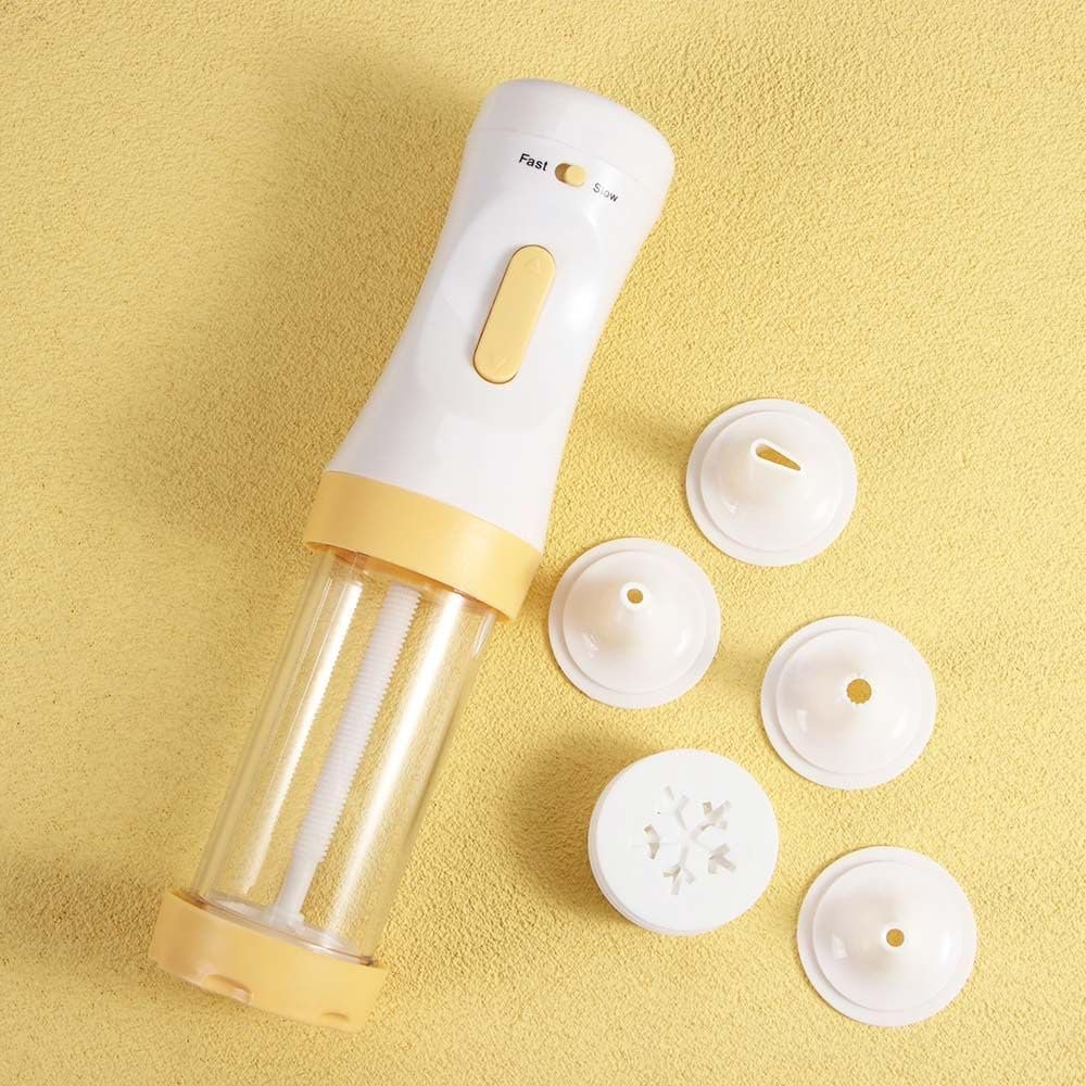 Electric Cookie Press Cookie Making Kit Cookie Maker Decorating Tool With 12 Discs And 4 Icing Tips,4*AA Battery Required(Battery Not Included)