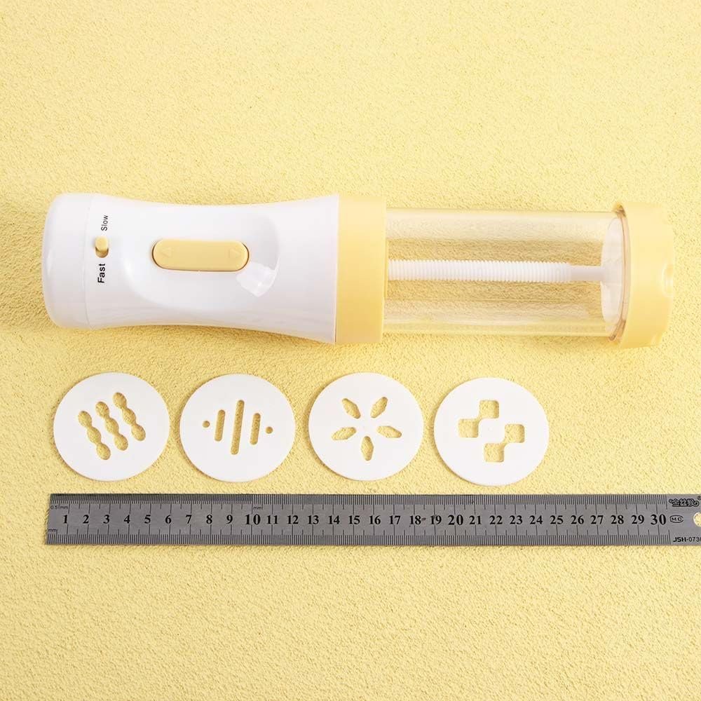 Electric Cookie Press Cookie Making Kit Cookie Maker Decorating Tool With 12 Discs And 4 Icing Tips,4*AA Battery Required(Battery Not Included)