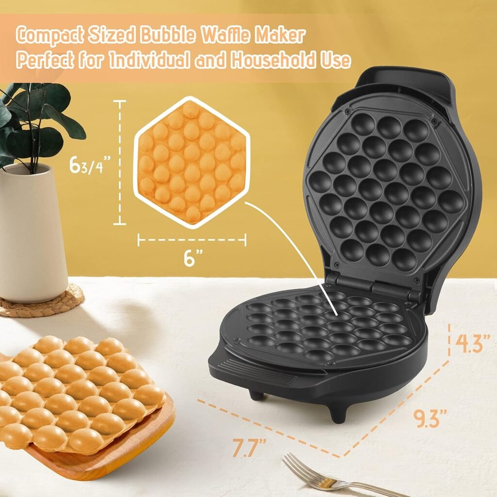 FineMade Mini Stuffed Pancakes Maker, Electric Ebleskiver Poffertjes Maker Pan, Danish Pancakes Maker, Cake Pop Maker, Bake 7x 2 Ebelskivers without any Flipping operation