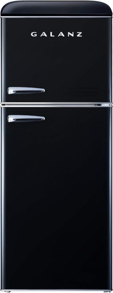 Galanz GLR46TBKER Retro Compact Refrigerator with Freezer Mini Fridge with Dual Door, Adjustable Mechanical Thermostat, 4.6 Cu Ft, Black