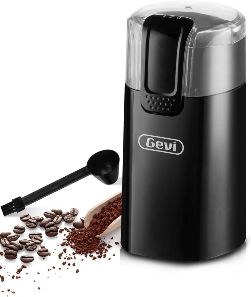 Gevi Electric Blade Grinder Stainless Steel Coffee Grinder for Coffee Espresso Latte Mochas, Noiseless Operation.GECGI140-U-1