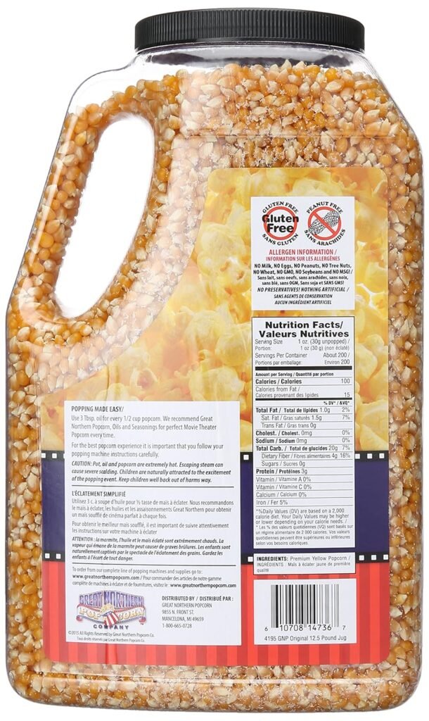 GREAT NORTHERN POPCORN COMPANY Premium Yellow Gourmet Popcorn, 7 Pound Jug