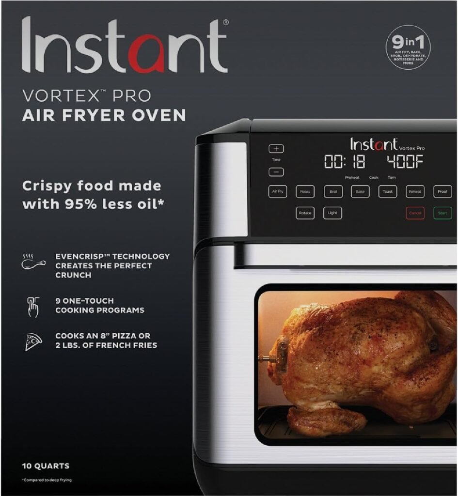 Instant Omni Pro 19QT/18L Toaster Oven Air Fryer, 14-in-1, Crisp, Broil, Bake, Roast, Rotisserie, Toast, Slow Cook, Proof, Split Cook, Temp Probe, Convection, from the Makers of Instant Pot, Black