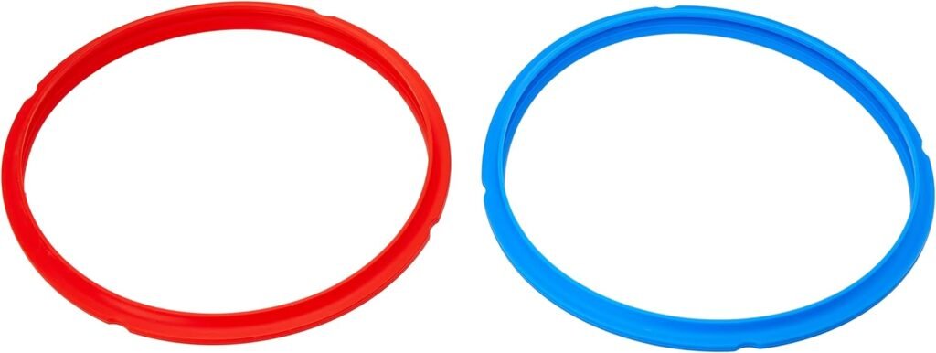 Instant Pot 2-Pack Sealing Ring, Inner Pot Seal Ring, Electric Pressure Cooker Accessories, Non-Toxic, BPA-Free, Replacement Parts, Red/Blue, 5 and 6 QT