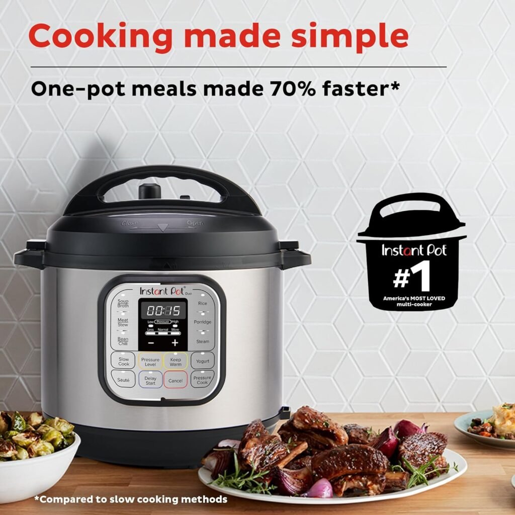 Instant Pot Duo 7-in-1 Electric Pressure Cooker, Slow Cooker, Rice Cooker, Steamer, Sauté, Yogurt Maker, Warmer  Sterilizer, Includes App With Over 800 Recipes, Stainless Steel, 6 Quart