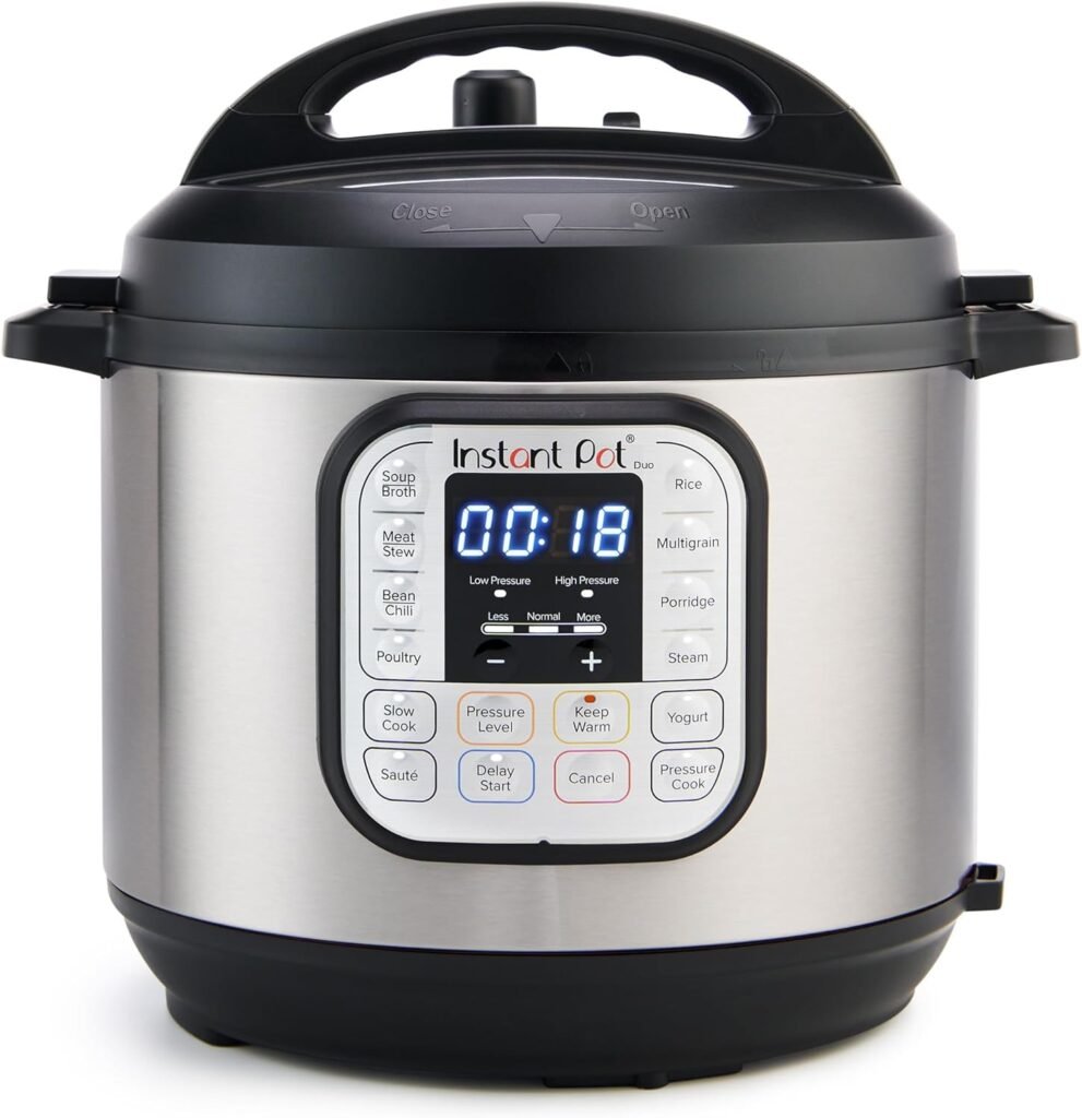 Instant Pot Duo 7-in-1 Electric Pressure Cooker, Slow Cooker, Rice Cooker, Steamer, Sauté, Yogurt Maker, Warmer  Sterilizer, Includes App With Over 800 Recipes, Stainless Steel, 6 Quart