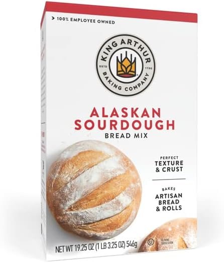 King Arthur Flour Alaskan Sourdough Bread Mix 19.25 OZ (546g), Bread Mix for Bread Machines or Oven Baked Bread.