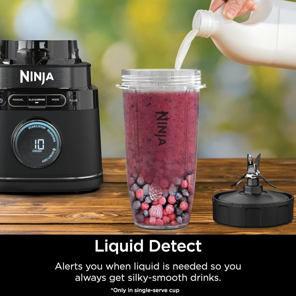 Ninja TB401 Detect Kitchen System Power Blender + Processor Pro, BlendSense Technology, Blender, Chopping  Smoothies, 1800 Peak Watts, 72 oz. Pitcher, 64 oz. Food Processor, 24 oz. To-Go Cup, Black