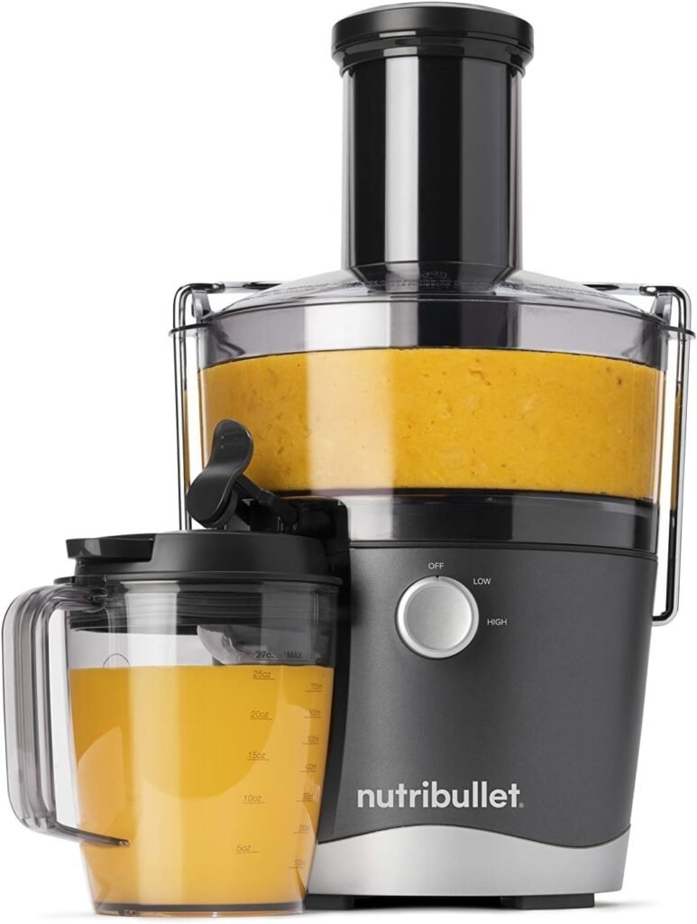 NutriBullet Juicer Centrifugal Juicer Machine for Fruit, Vegetables, and Food Prep, 27 Ounces/1.5 Liters, 800 Watts, Gray NBJ50100