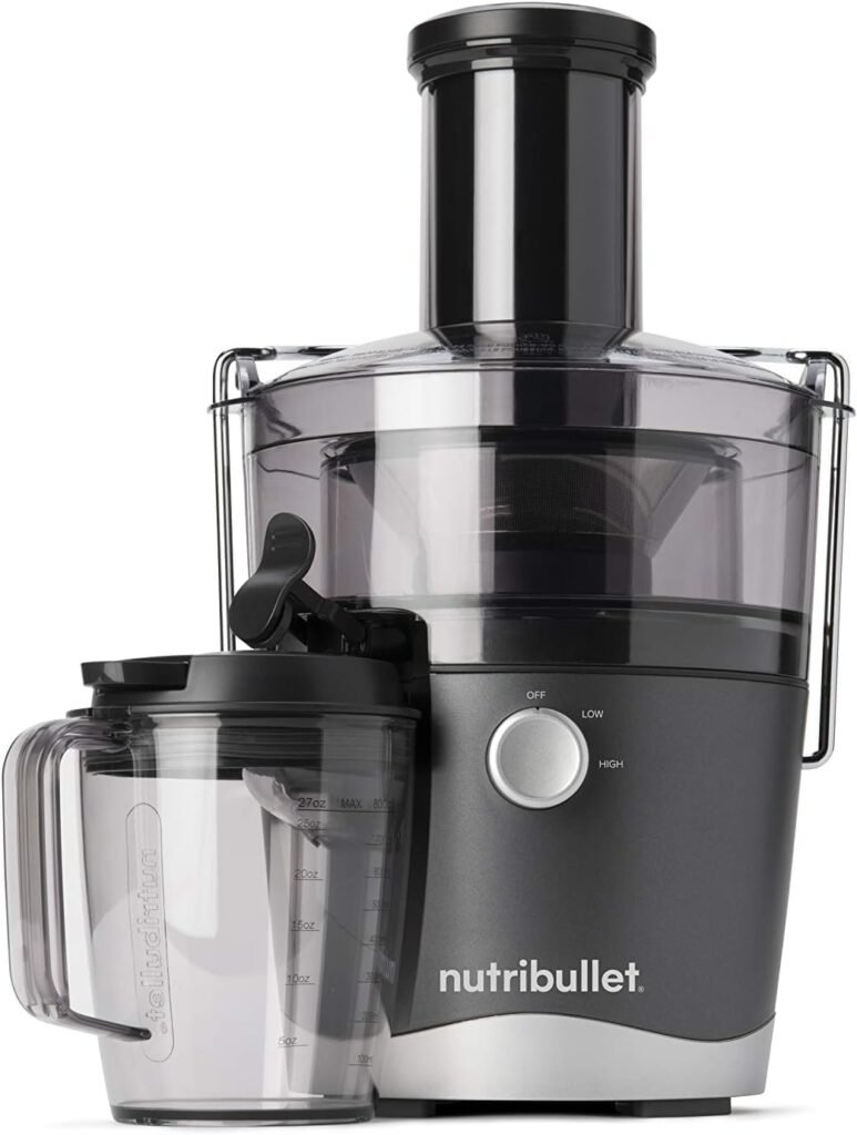 NutriBullet Juicer Centrifugal Juicer Machine for Fruit, Vegetables, and Food Prep, 27 Ounces/1.5 Liters, 800 Watts, Gray NBJ50100