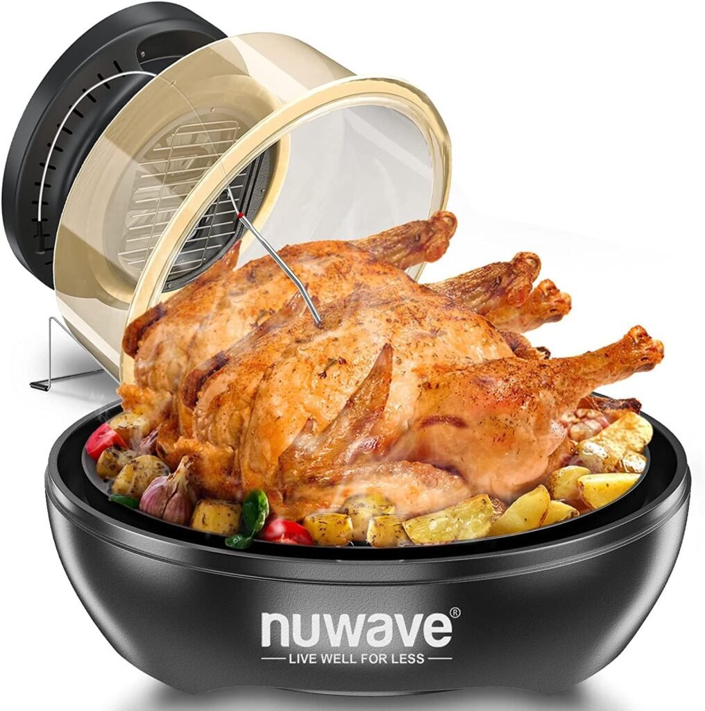 Nuwave Primo Air Fryer Toaster Oven New  Improved 2023, Countertop Toaster Oven Convection Top  Grill Bottom for Surround Cooking, Cook Frozen or Fresh, Broil, Bake