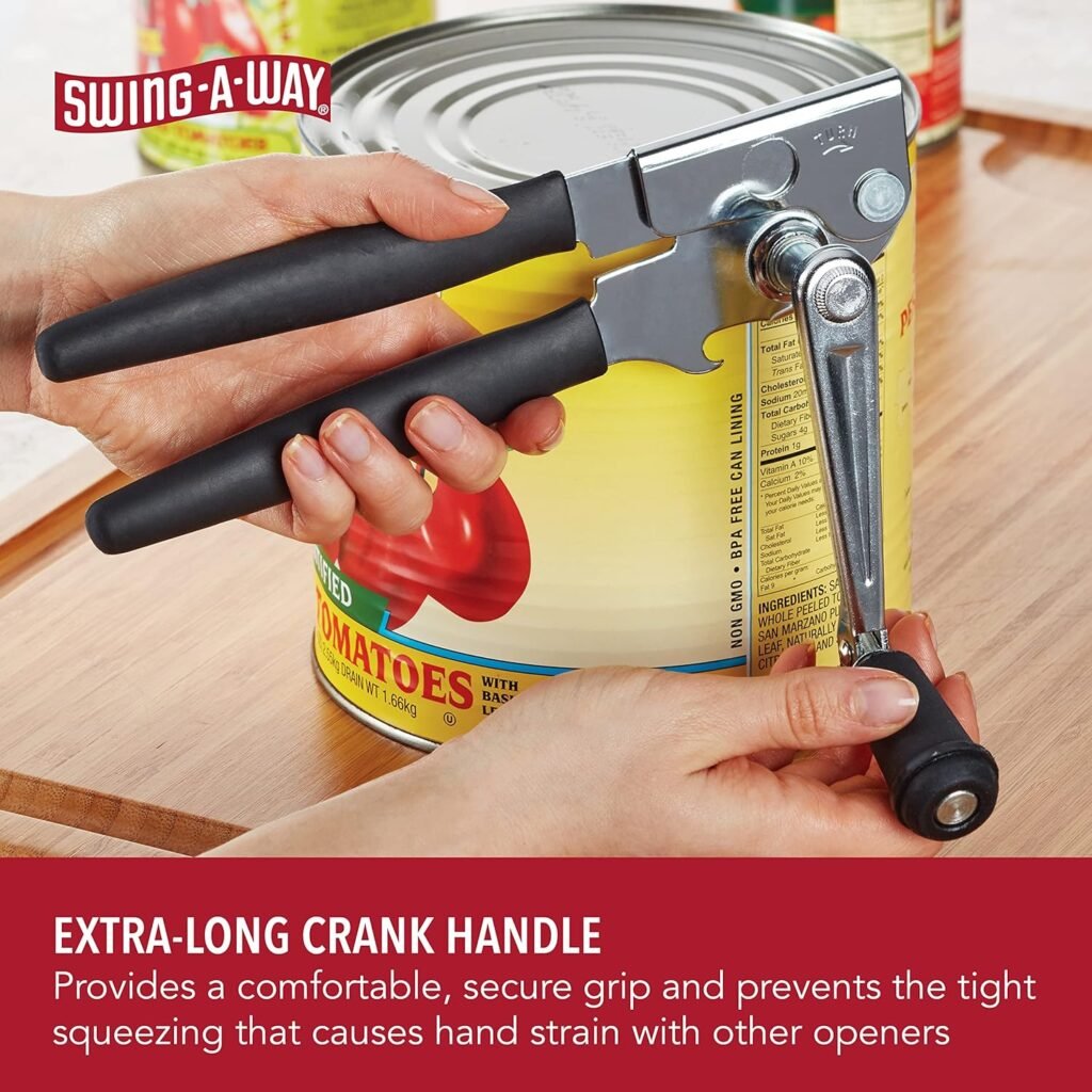 Swing-A-Way Easy Crank Can Opener, 10.4 Inches, Black